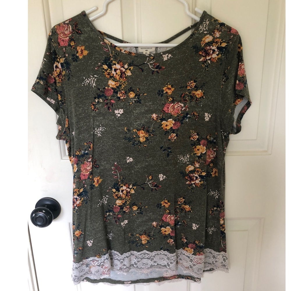 Mason & Belle Top with Lace Trim